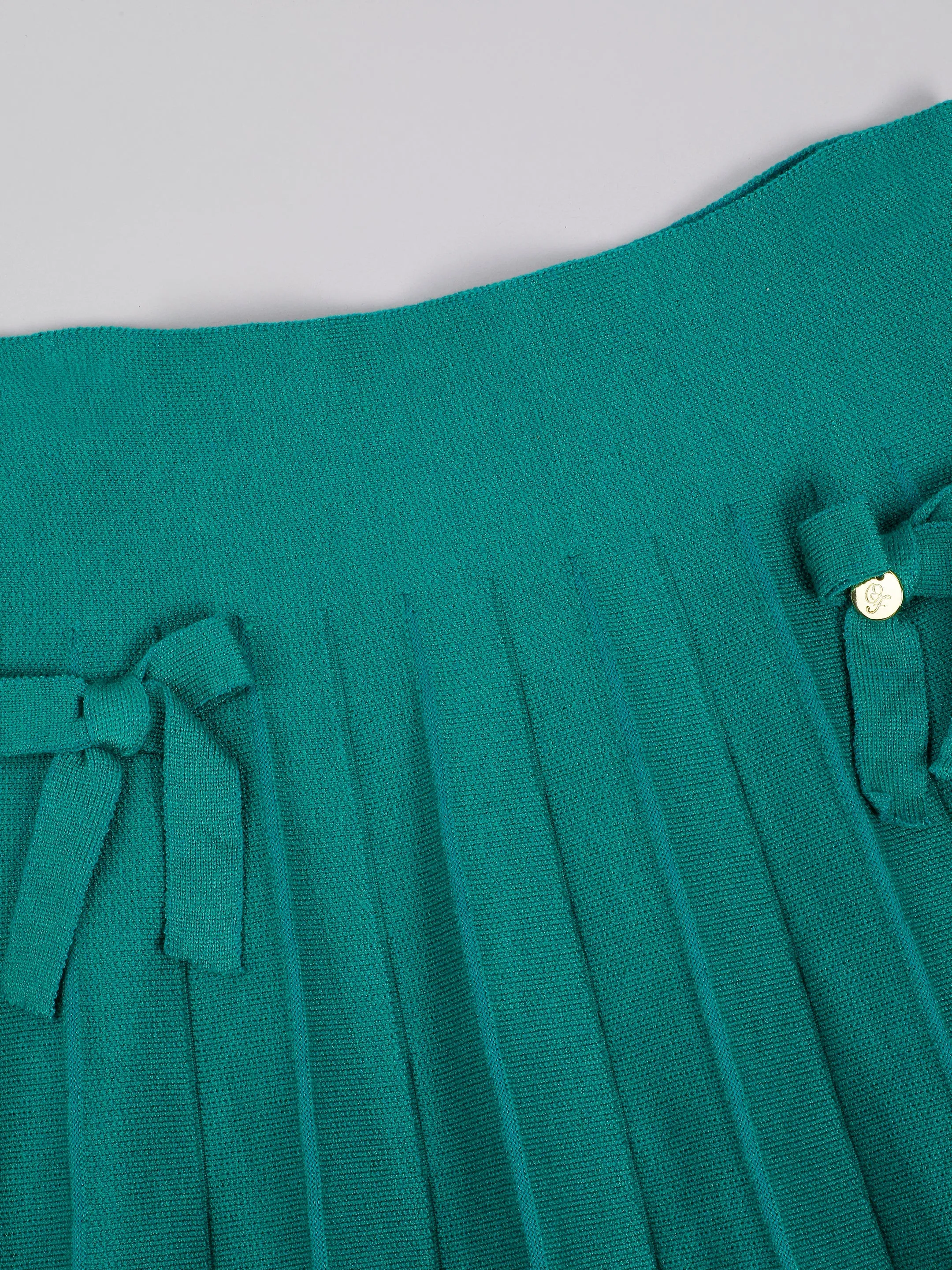 One Friday Green Solid Skirt