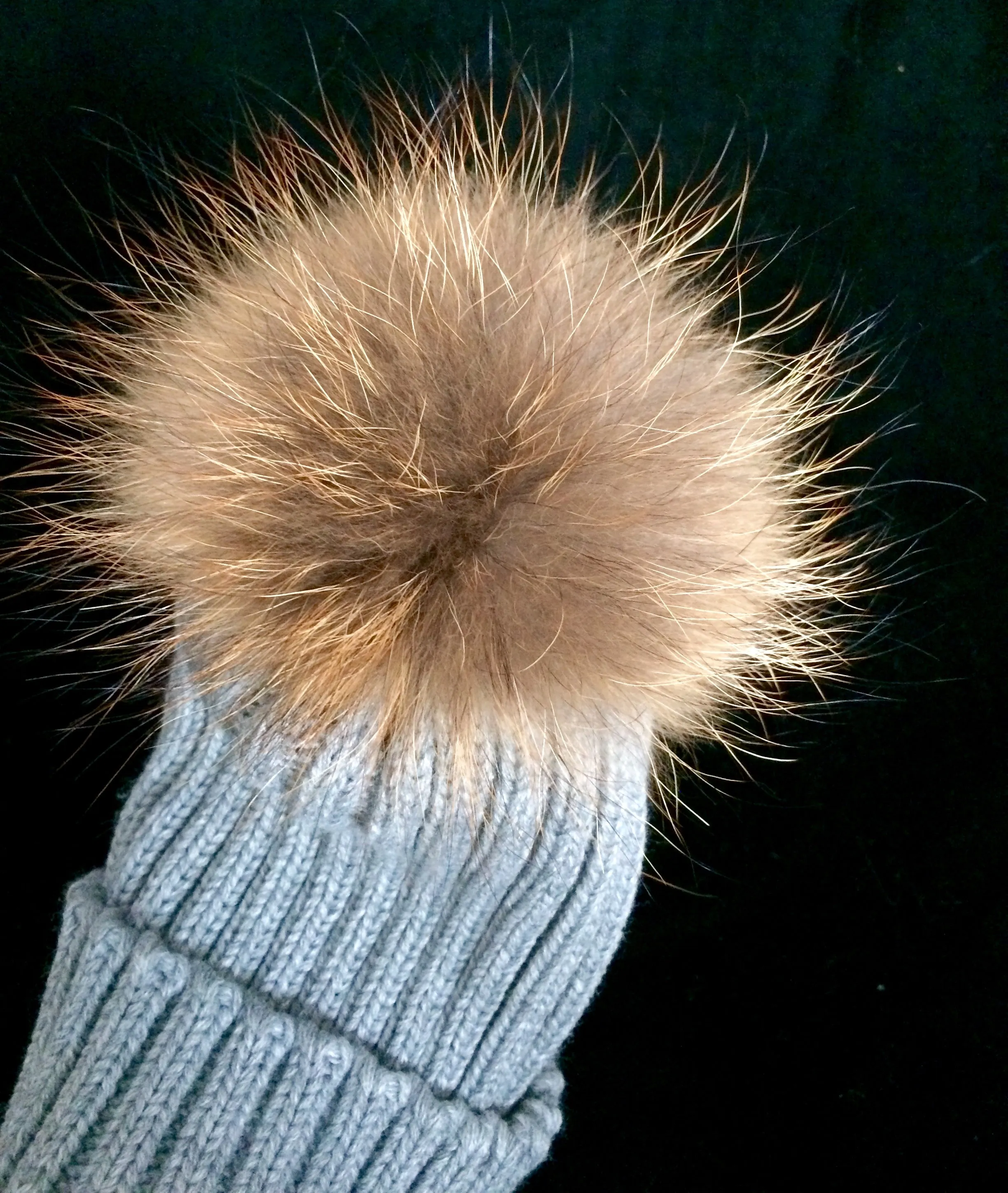 Original Grey Natural Fur Pomkin Hat