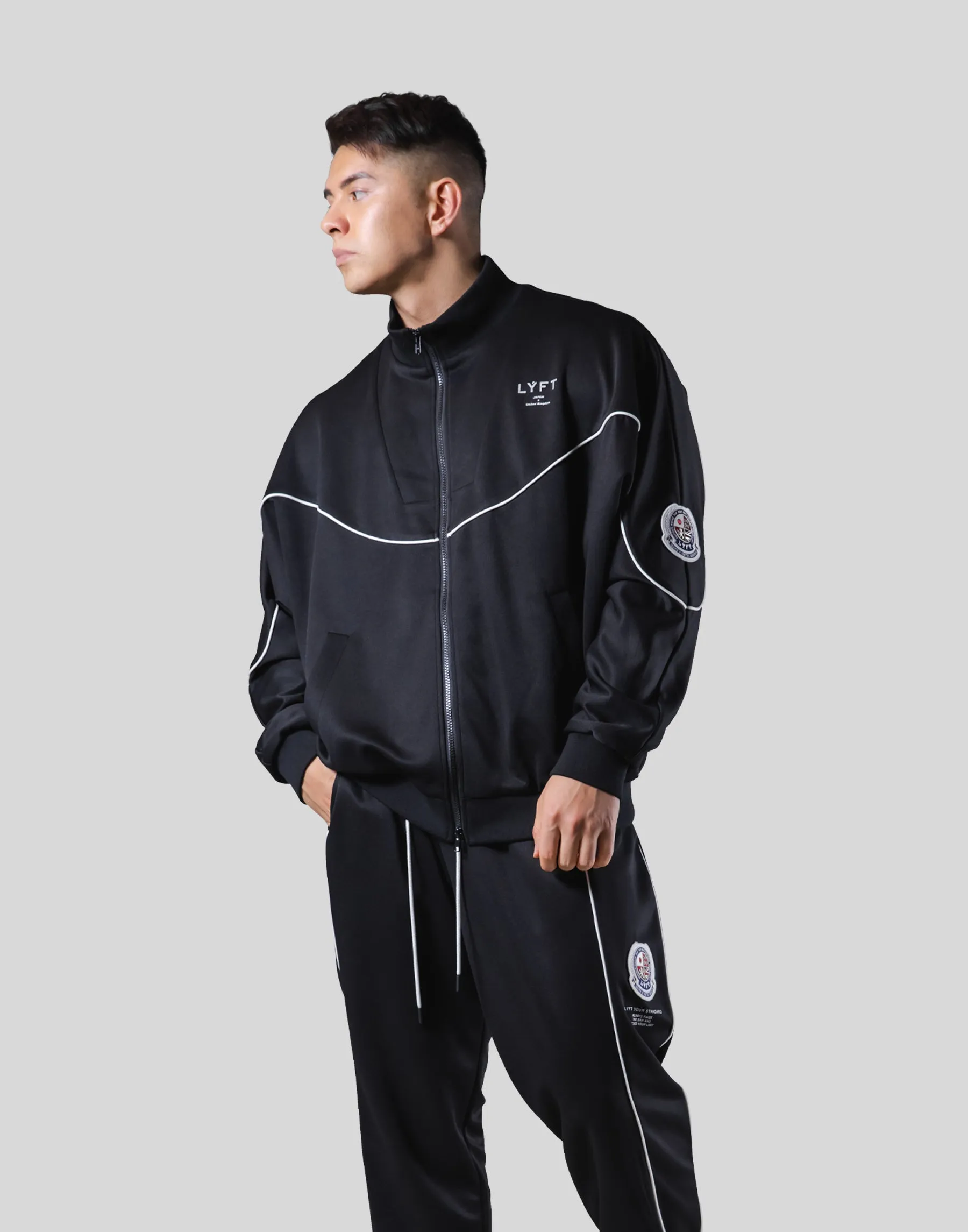 Oversize Round Separate Track Jacket - Black