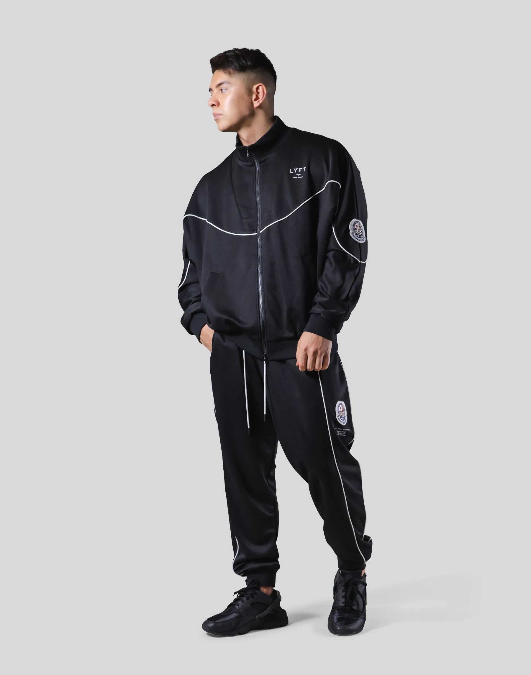 Oversize Round Separate Track Jacket - Black