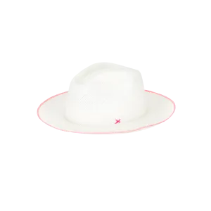 Paresi Panama Hat, Neon Pink Stitch