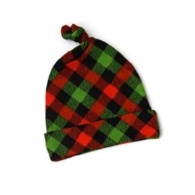 Paxton Christmas Plaid Newborn knot hat