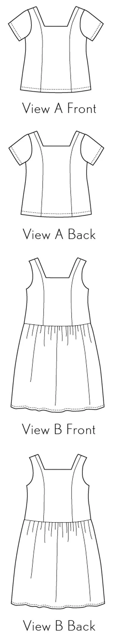 PDF Pattern - Laureles Square-Neck Top   Dress | Liesl   Co