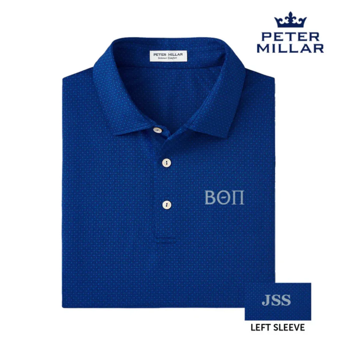 Personalized Peter Millar Tesseract Patterned Polo With Greek Letters