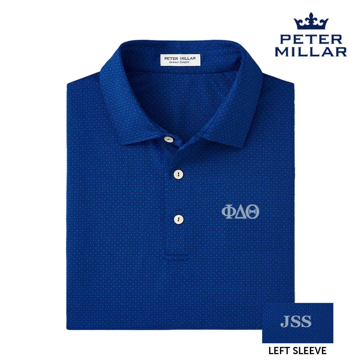 Phi Delt Personalized Peter Millar Tesseract Patterned Polo With Greek Letters