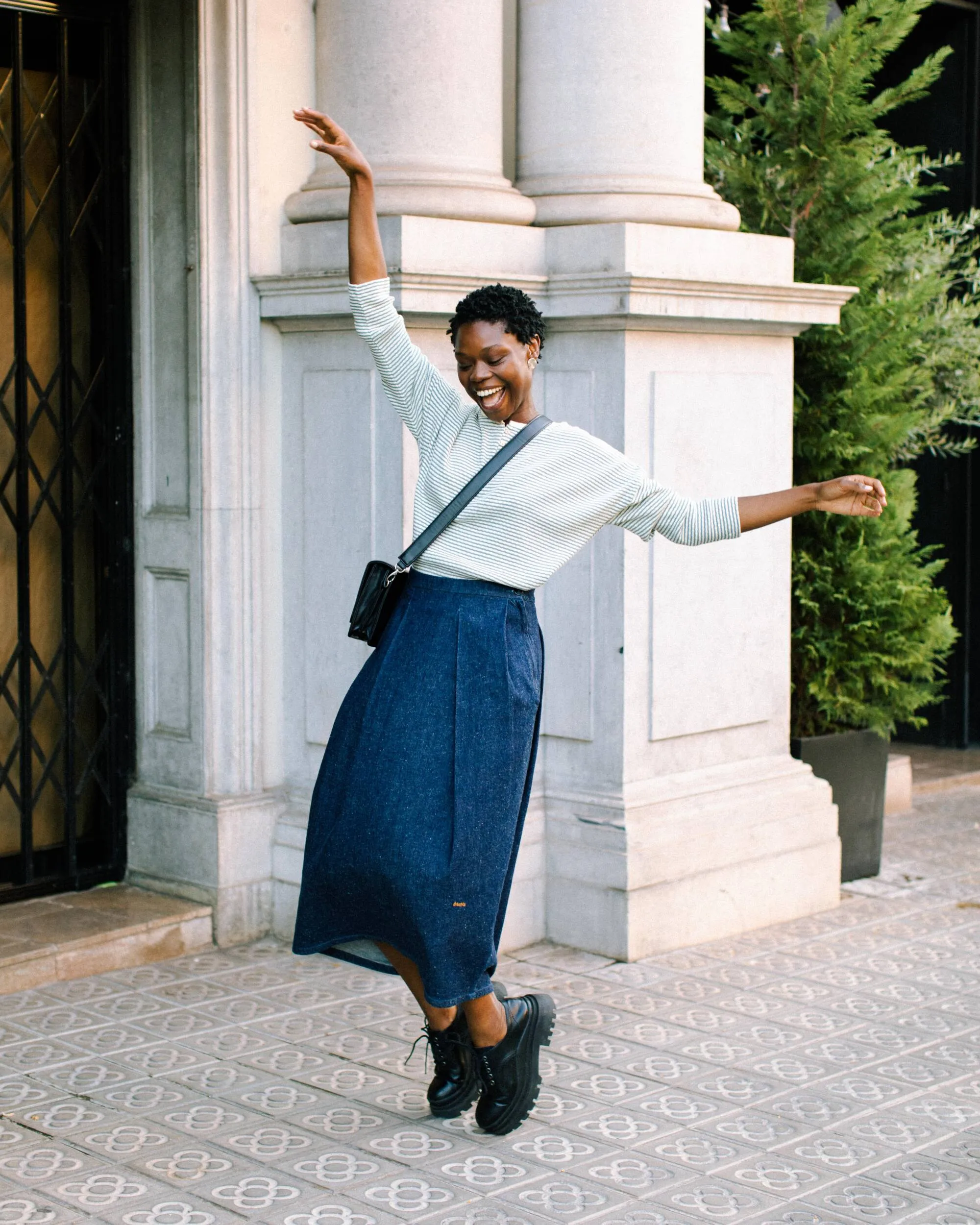 Pleated Skirt Indigo