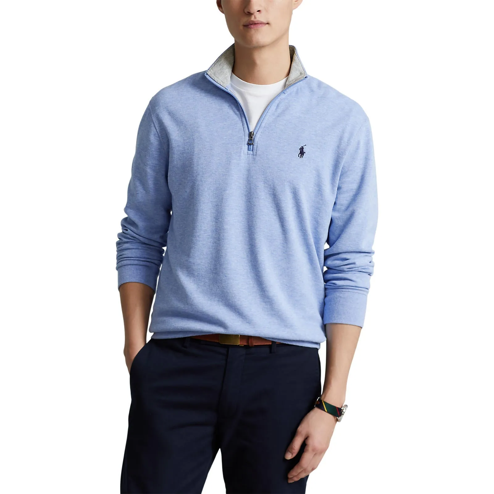 Polo Ralph Lauren - Luxury Jersey Quarter Zip Sweatshirt - Blue