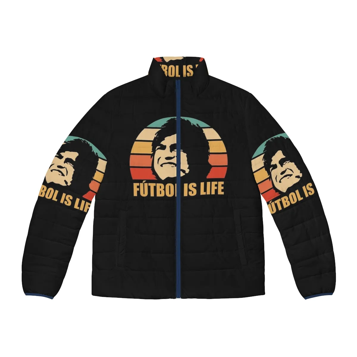 "Futbol Is Life" Puffer Jacket - Inspired by Ted Lasso & AFC Richmond