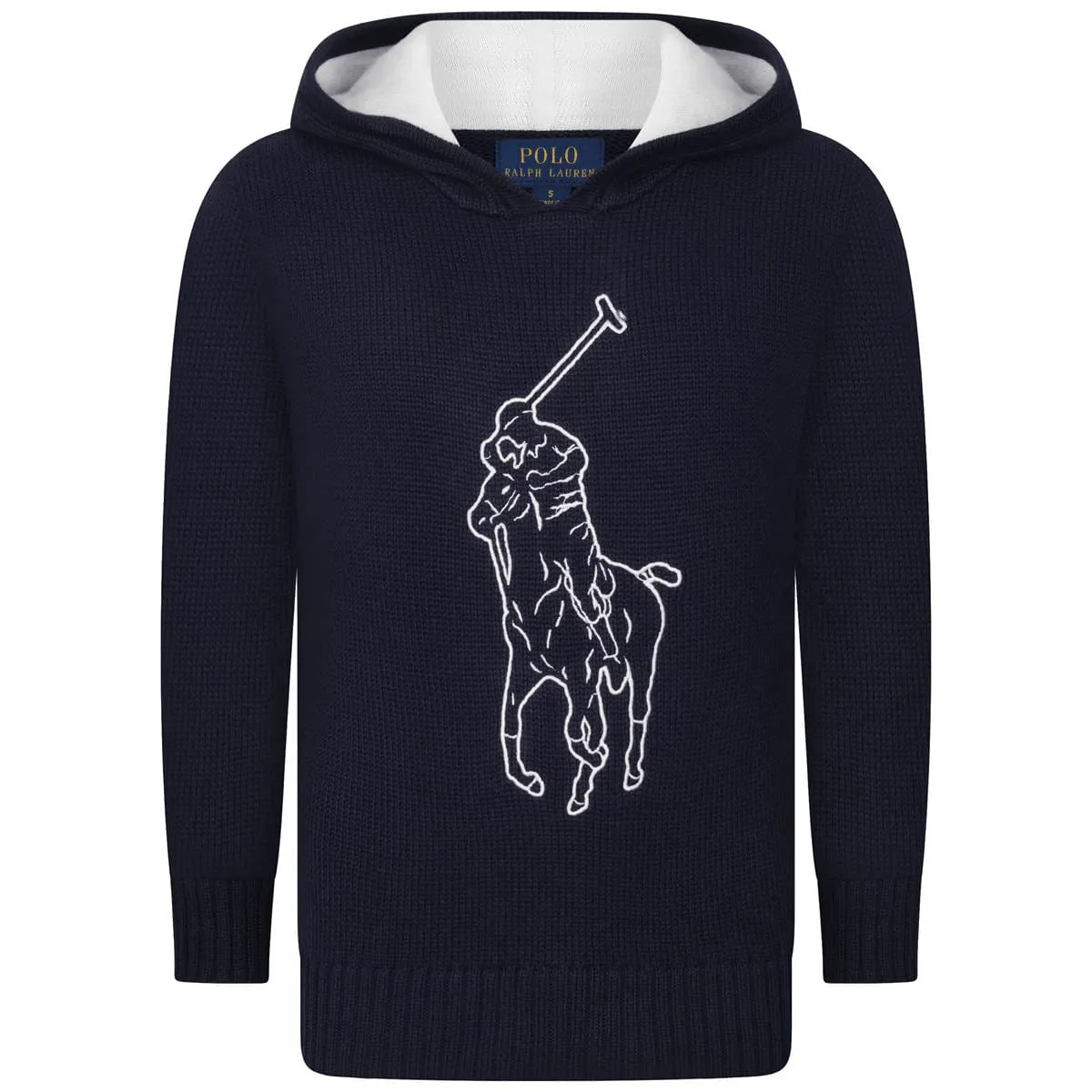 Ralph Lauren Boys Sweater - Cotton Knit Hooded Sweater