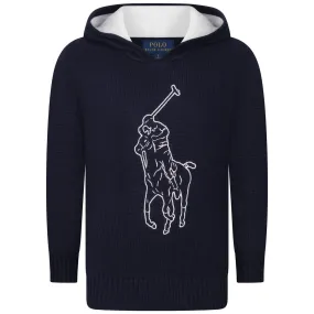 Ralph Lauren Boys Sweater - Cotton Knit Hooded Sweater