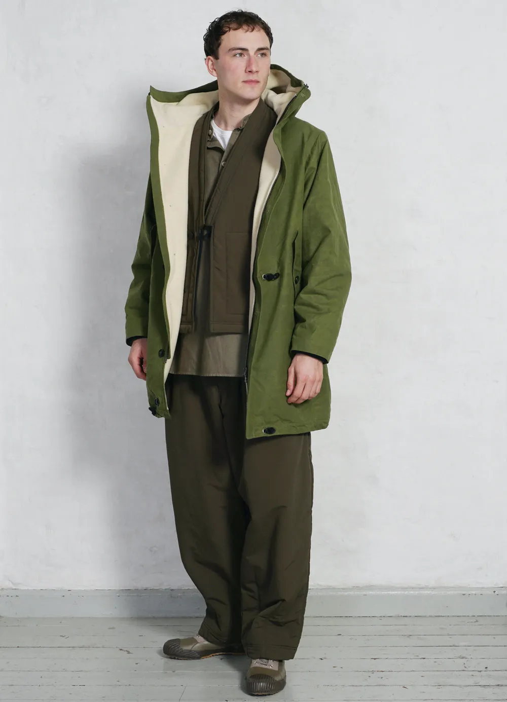 RASMUS 26-68-6 | Waxed Parka With Zipper | Fresh Olive