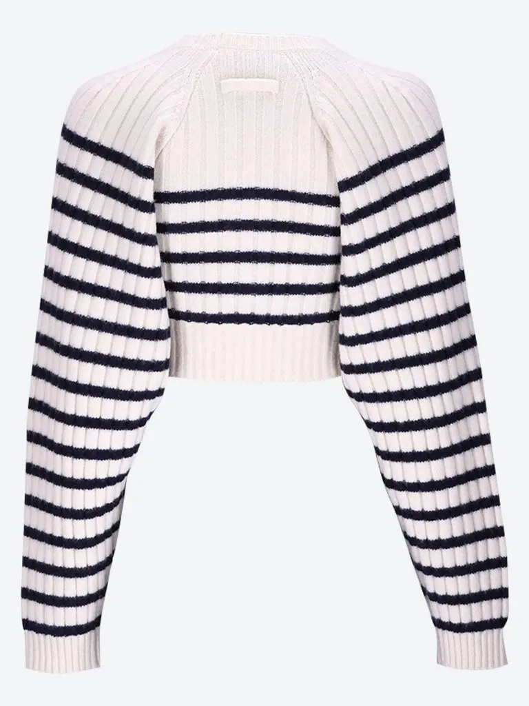 Ribbed mariniere crop sweater