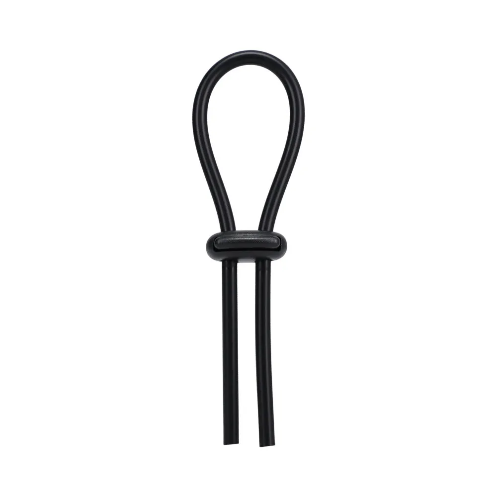 Rock Solid Black Silicone Double Lock Adjustable  Lasso/Bolo