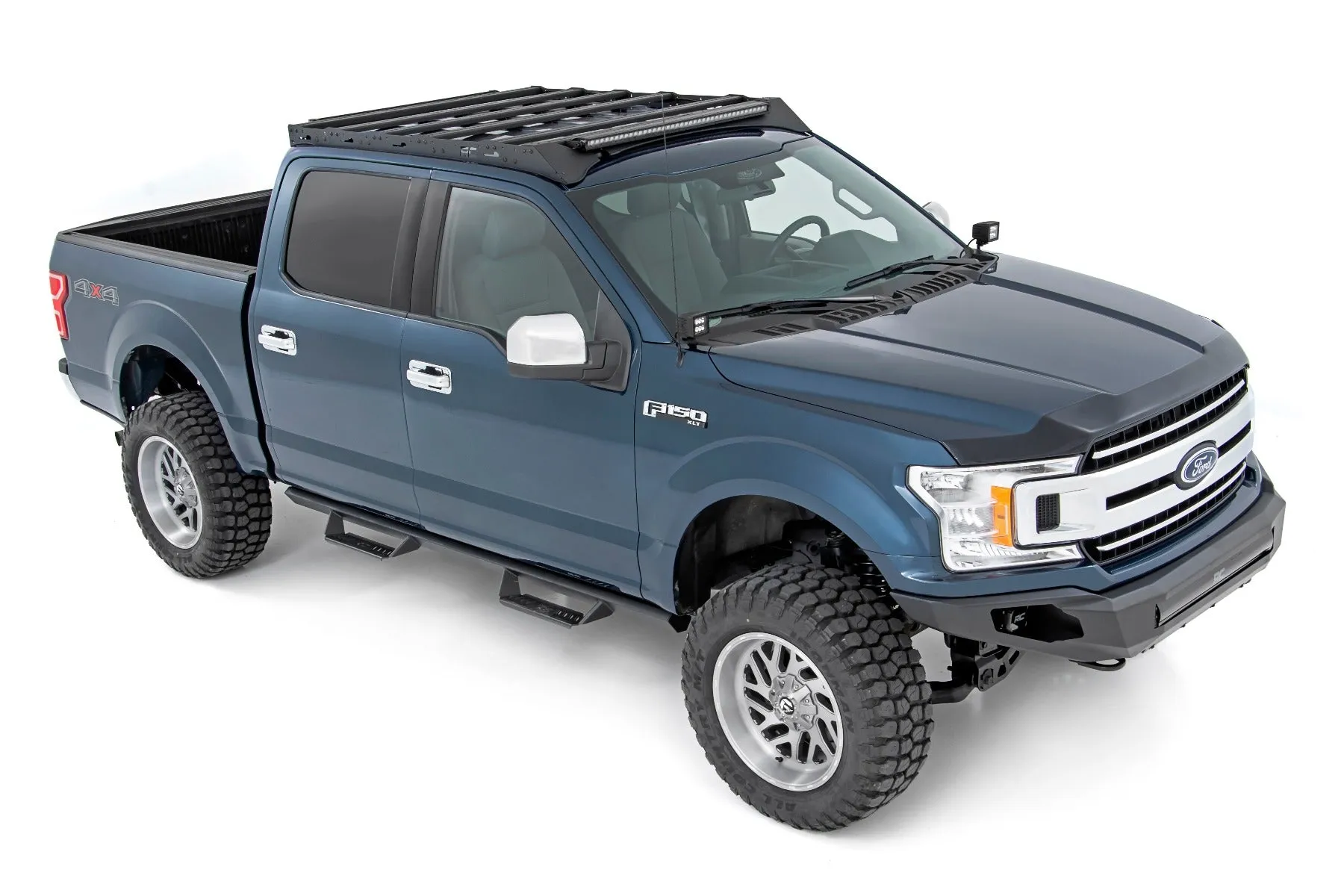 Roof Rack | FR & RR 40 Inch Single Row BLK LEDs | Ford F-150 | 2019-2020