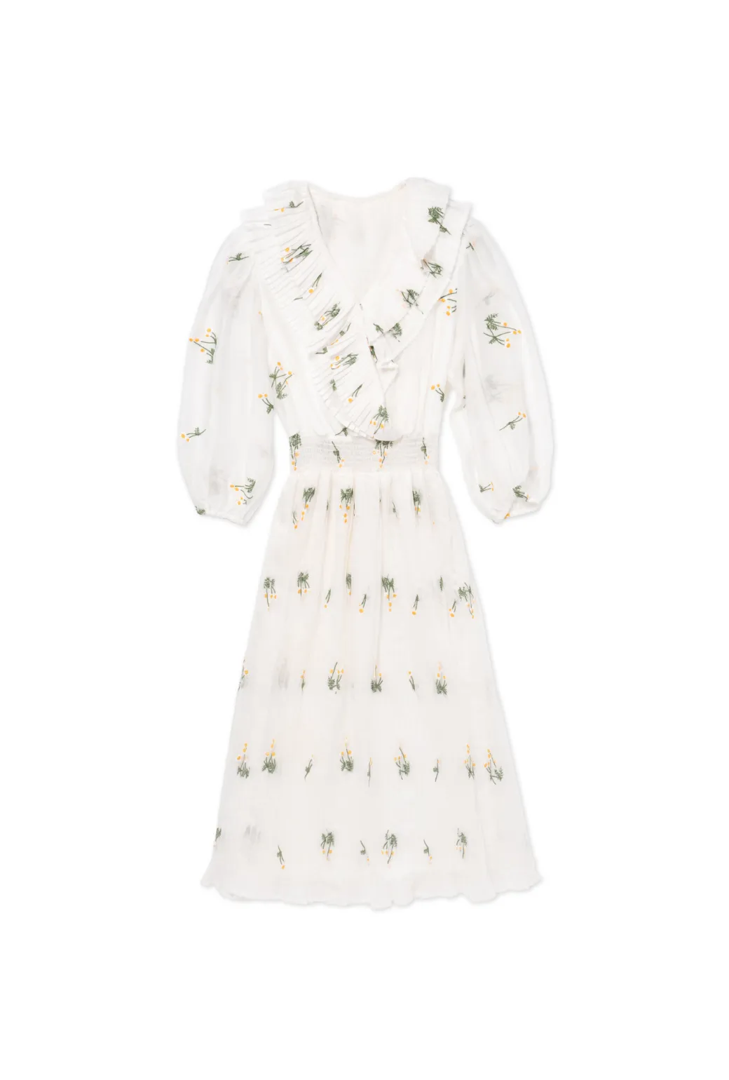 SAMPLE - The Blanche Dress Midi - White Daisy