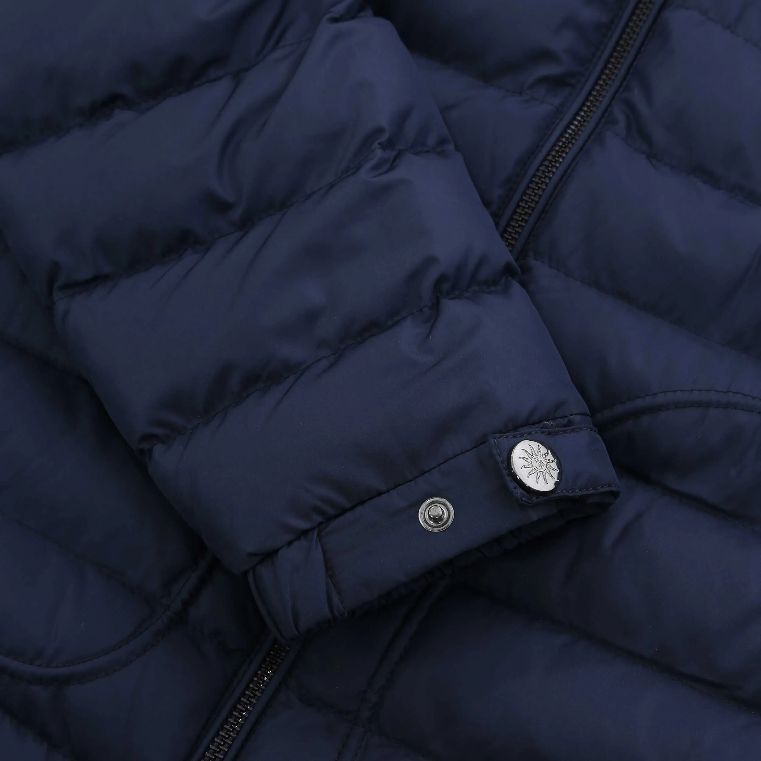 Sandbanks Biker Micro Puffer Jacket in Navy