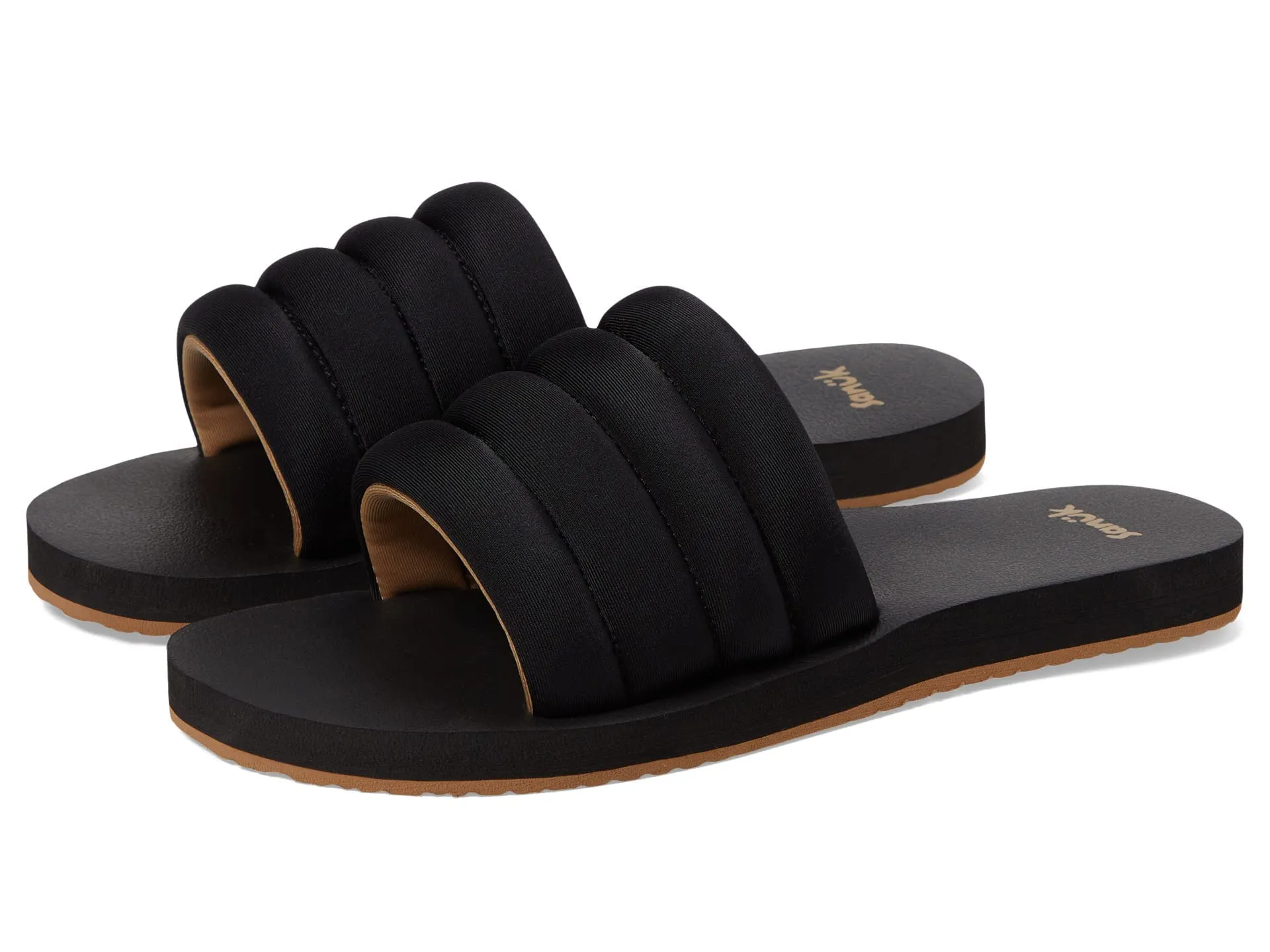 Sanuk Women's Puff N Slide ST Sandal, Black