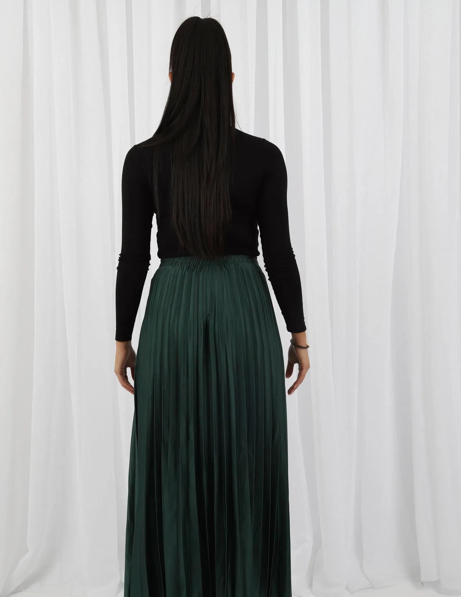 Satin Pleated Skirt