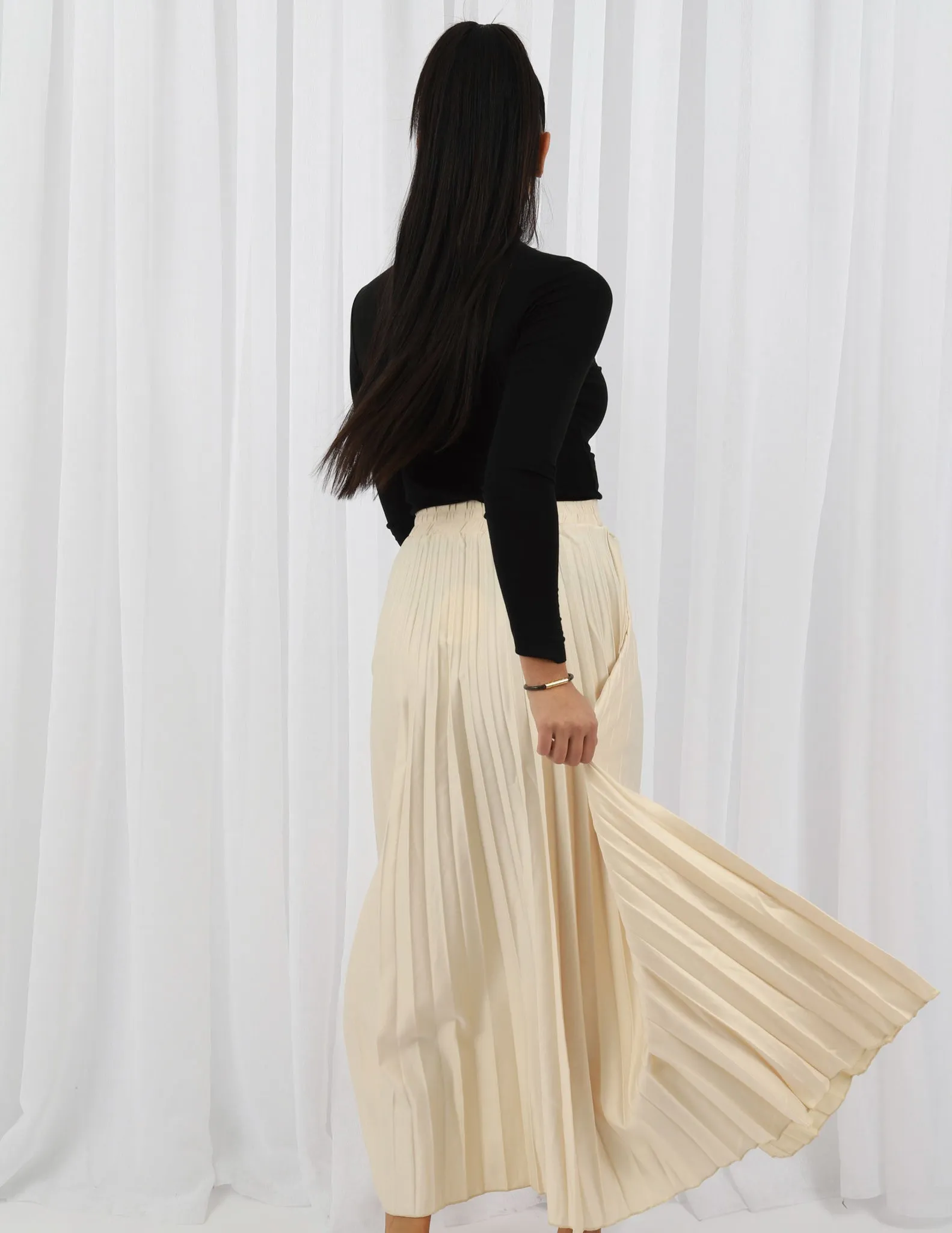 Satin Pleated Skirt