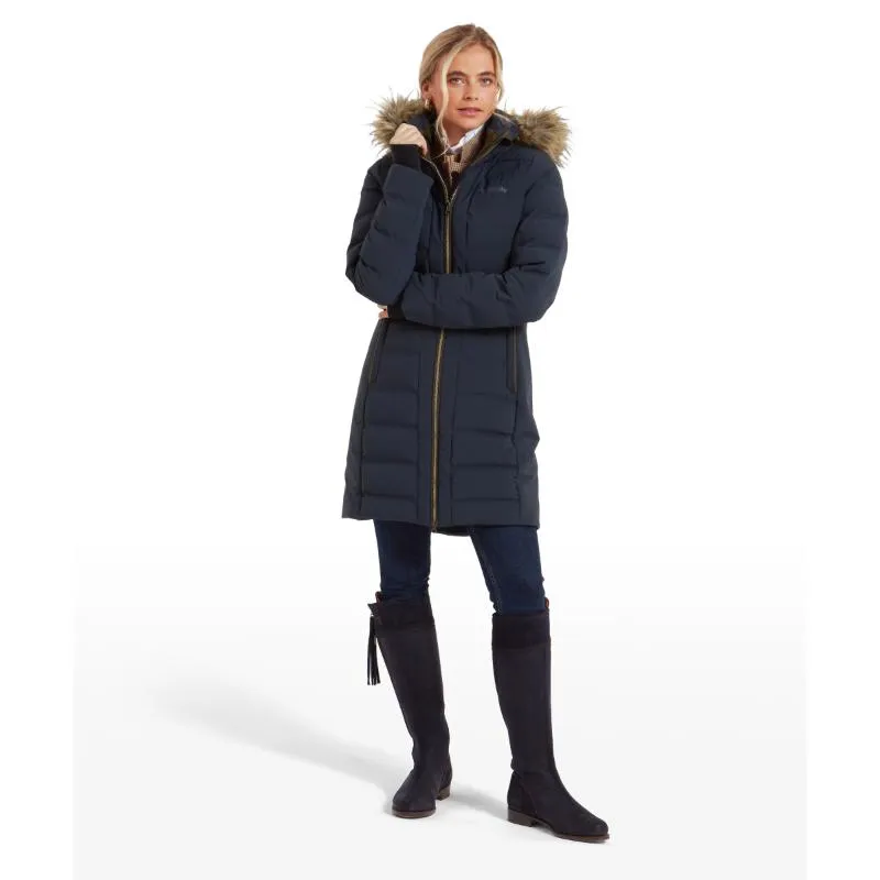 Schoffel Hurlingham Waterproof Ladies Down Coat - Carbon Navy