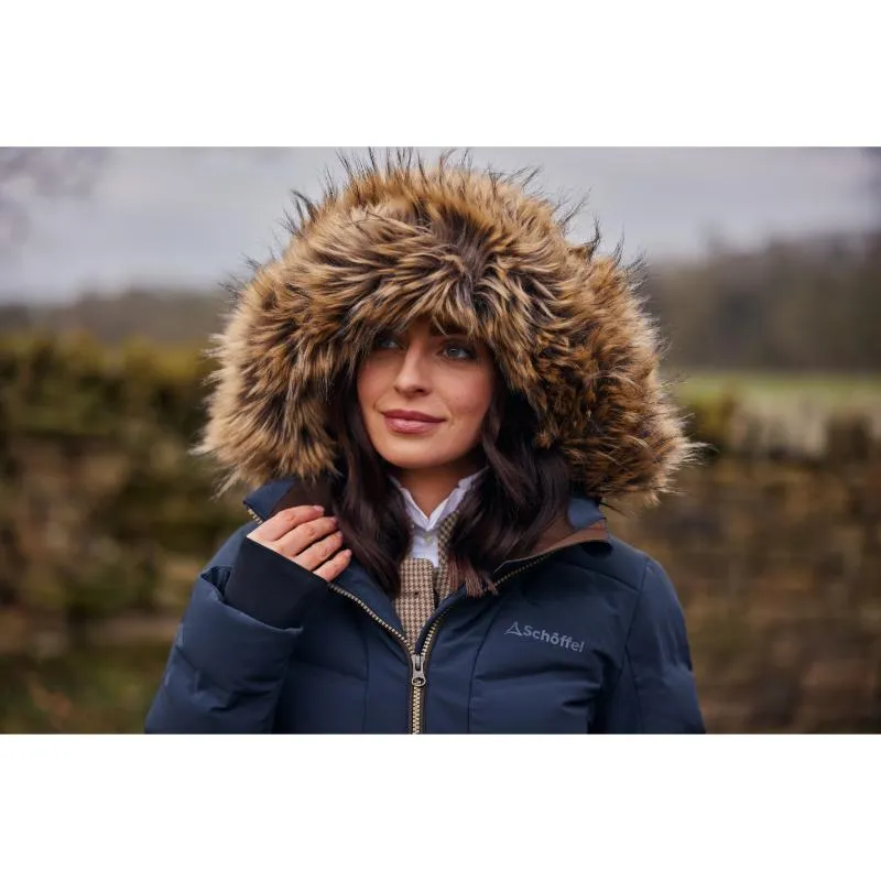 Schoffel Hurlingham Waterproof Ladies Down Coat - Carbon Navy