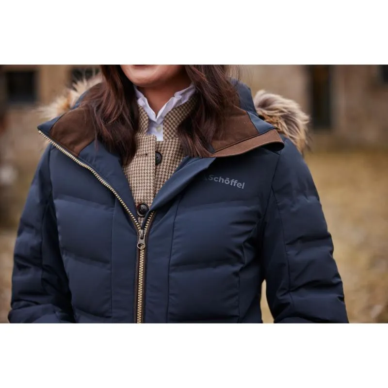 Schoffel Hurlingham Waterproof Ladies Down Coat - Carbon Navy