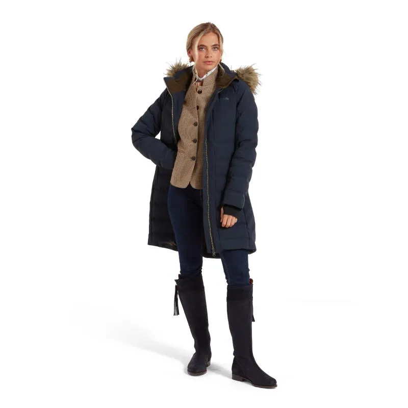 Schoffel Hurlingham Waterproof Ladies Down Coat - Carbon Navy