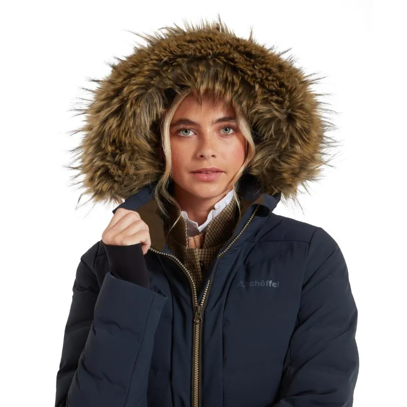 Schoffel Hurlingham Waterproof Ladies Down Coat - Carbon Navy