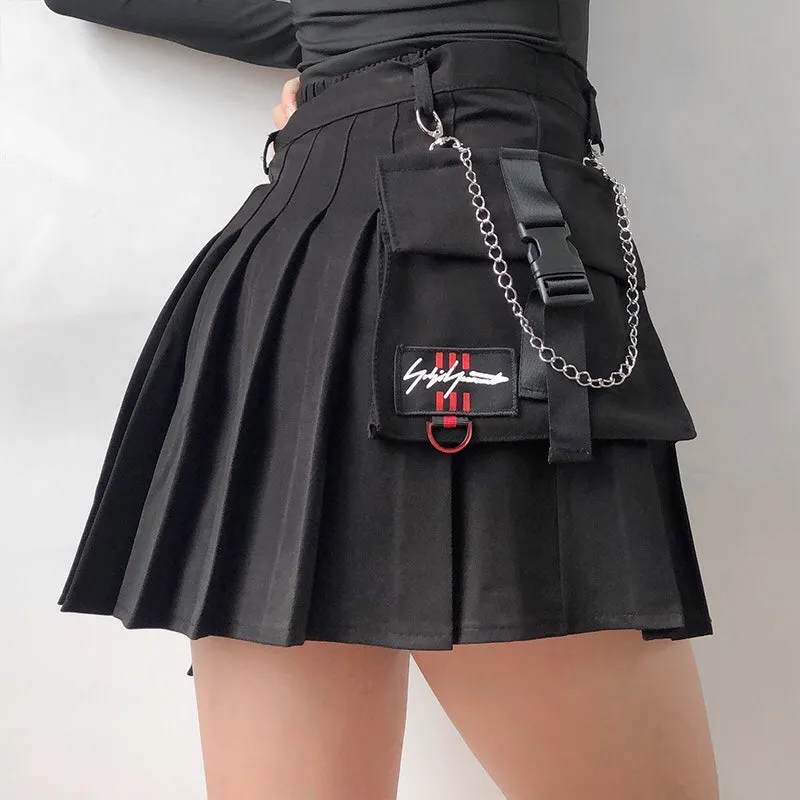 sealbeer - Irregular Pleated Chain Skirt