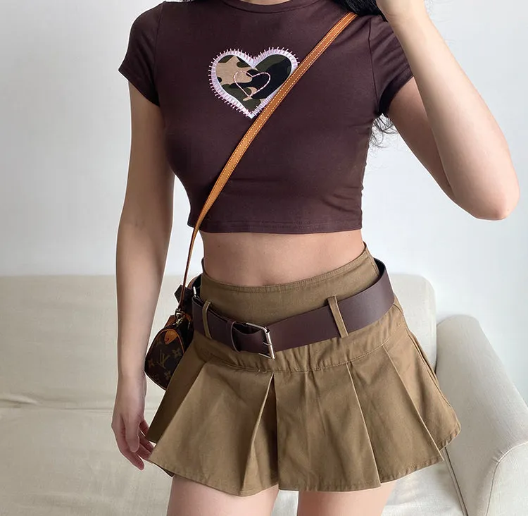 sealbeer - Y2K Corduroy Pleated Mini Skirt