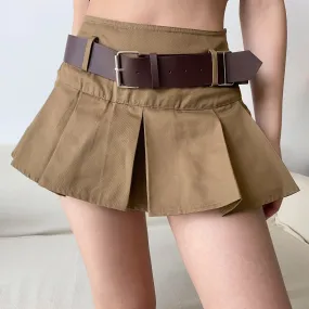 sealbeer - Y2K Corduroy Pleated Mini Skirt