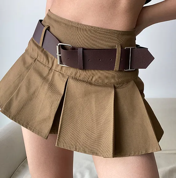 sealbeer - Y2K Corduroy Pleated Mini Skirt