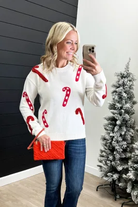 Shimmer Candy Cane Sweater