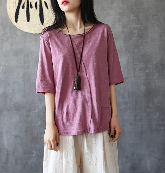 Short Sleeve Summer Women Casual Blouse Cotton Linen Shirts Women Tops DZA2005244