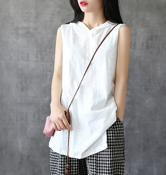 Side Slit Summer Women Casual Blouse Cotton Linen Shirts Women Tops DZA2005243