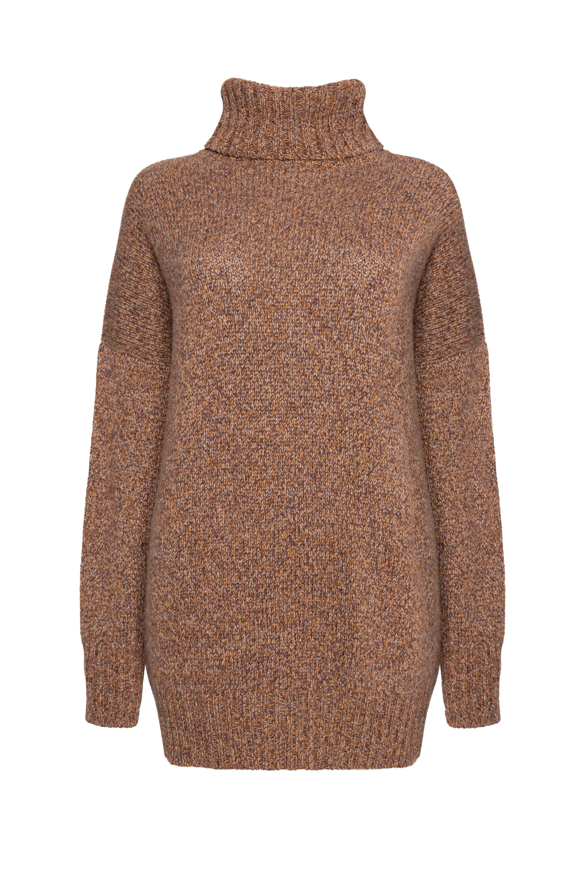 Slouchy Cashmere Marl Roll Neck