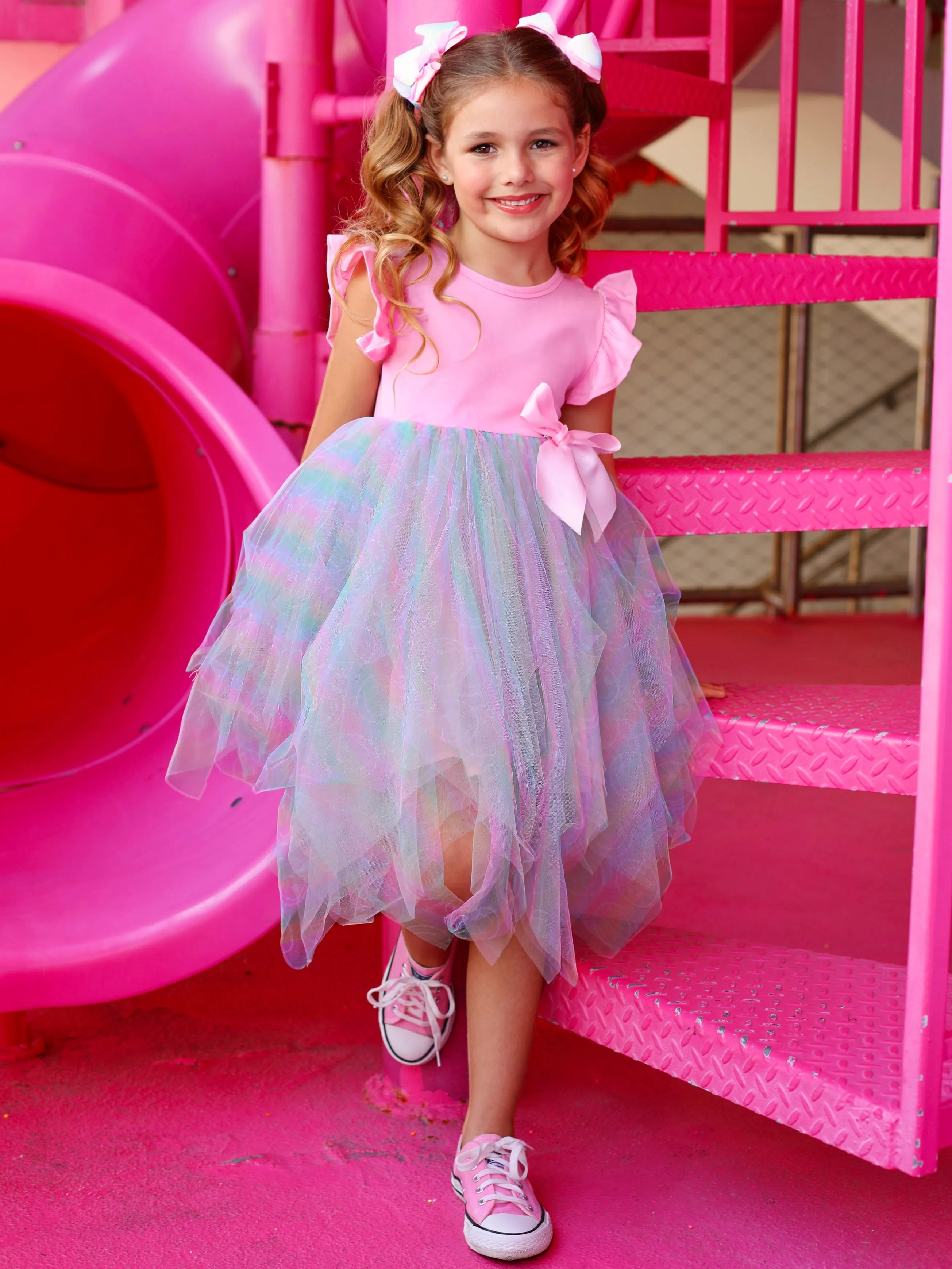 SmileyWorld  Rainbow Smiley Tutu Dress