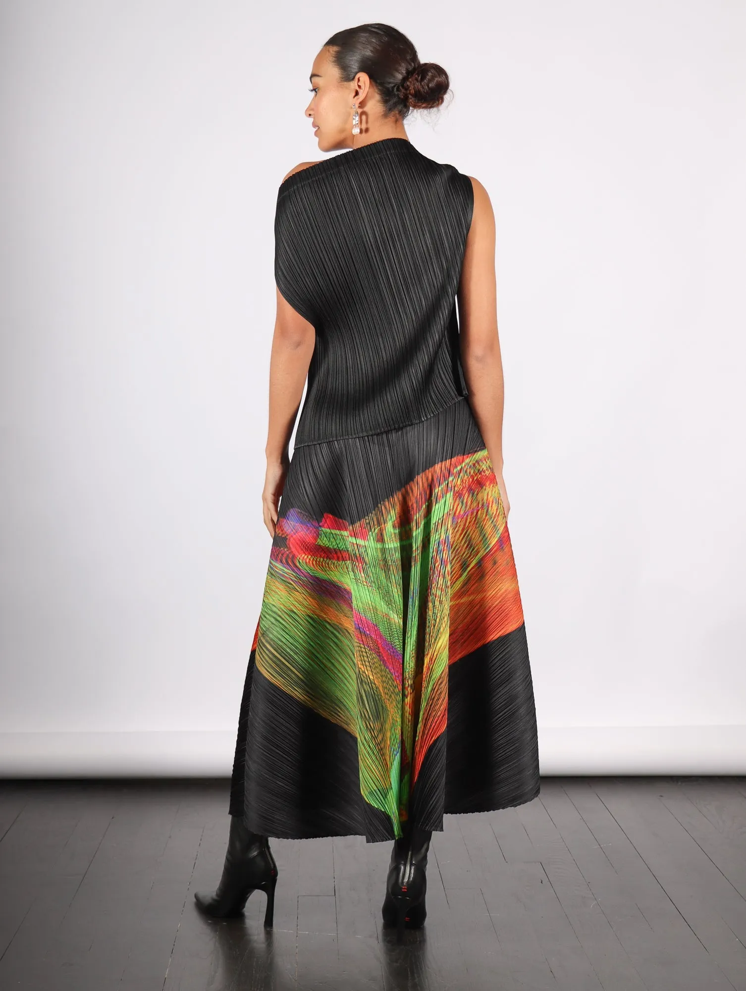 Spectrum Skirt in Bright Green by Pleats Please Issey Miyake