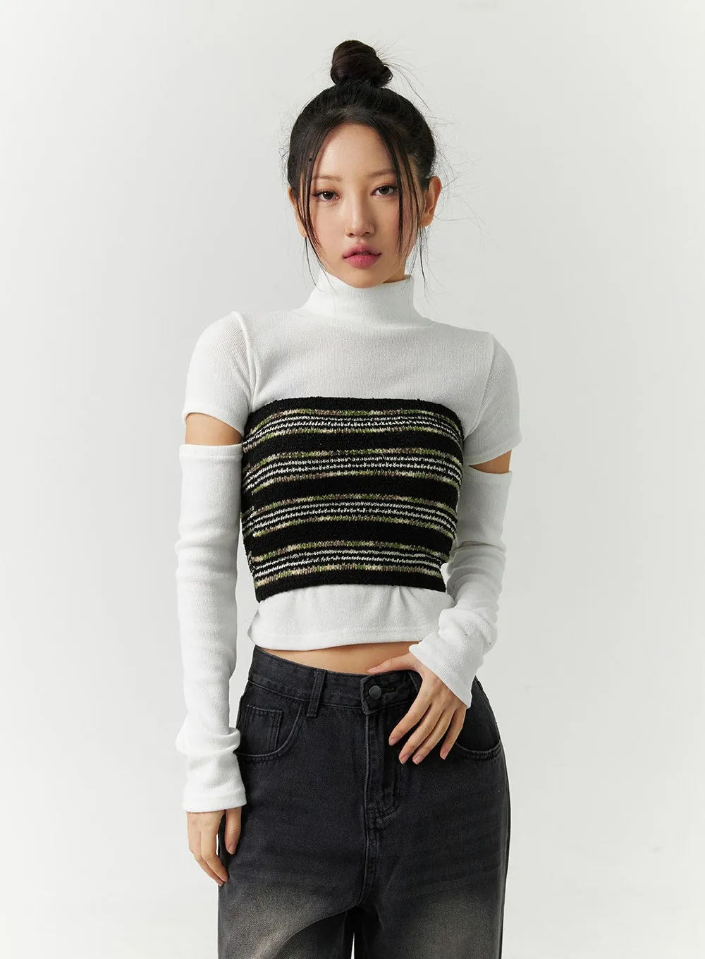 Stripe Layered Tube Top CD304