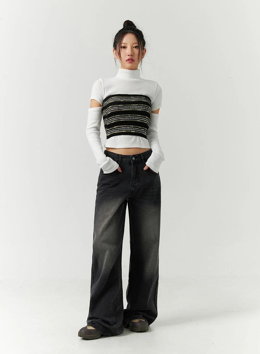 Stripe Layered Tube Top CD304