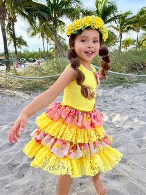 Sun Is Shining Tank Tiered Ruffle Dress