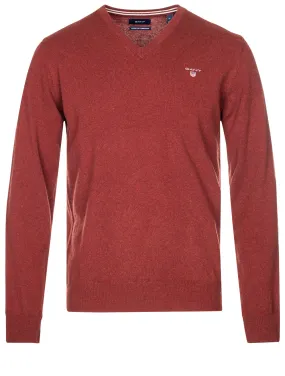 Super Fine Lambswool V-Neck Sweater Royal Port Red