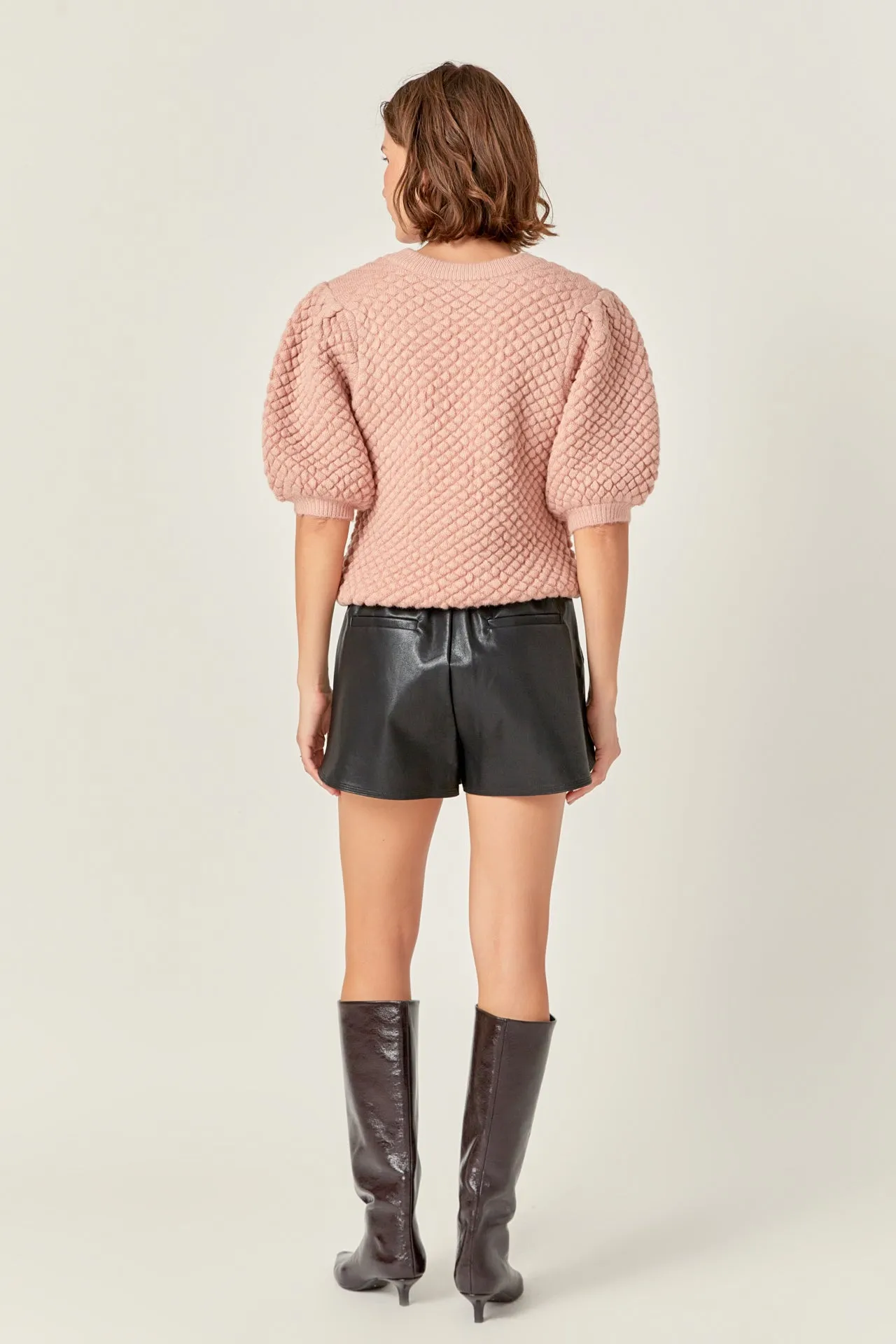 Textured Puff Sweater