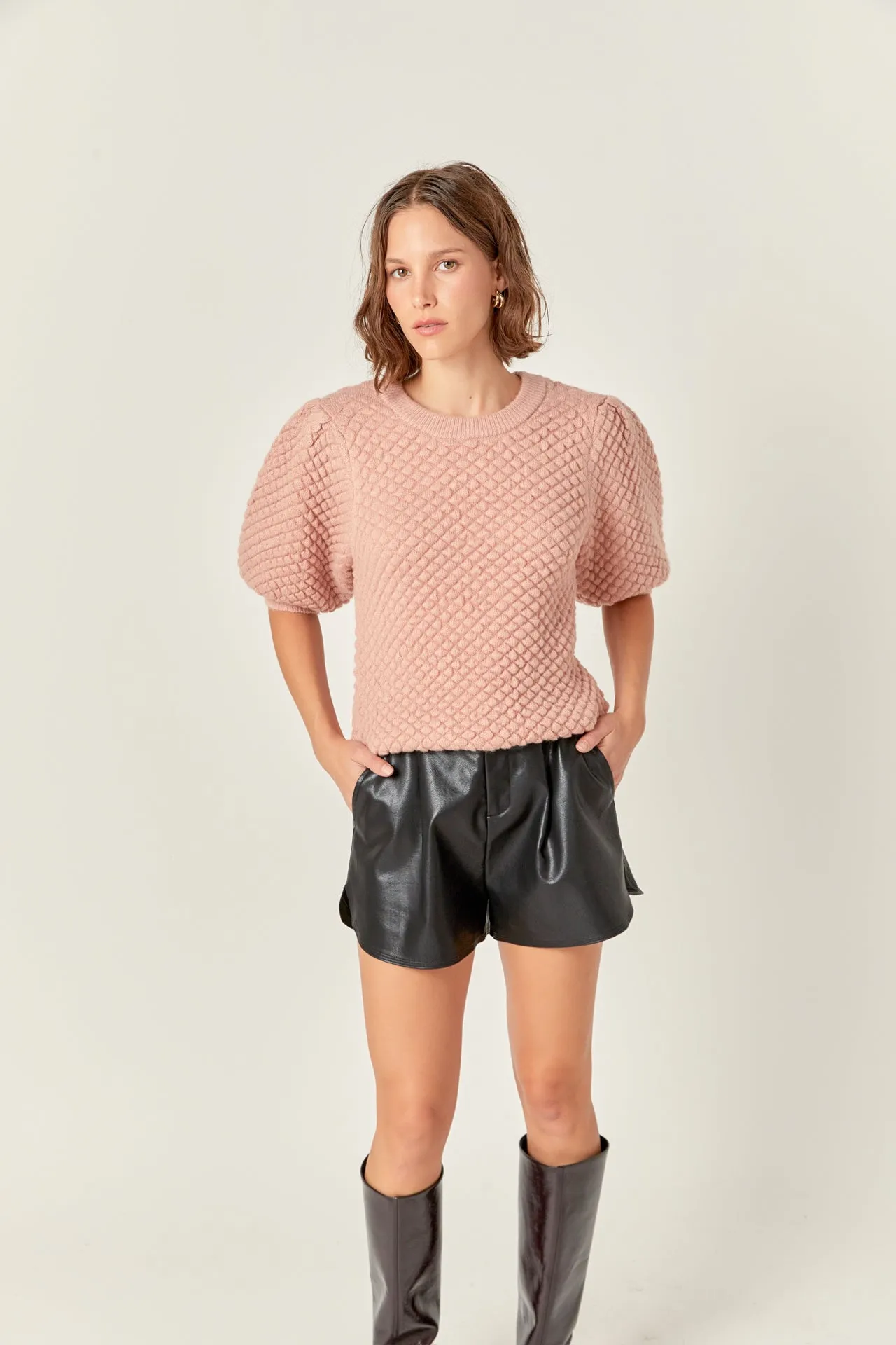 Textured Puff Sweater