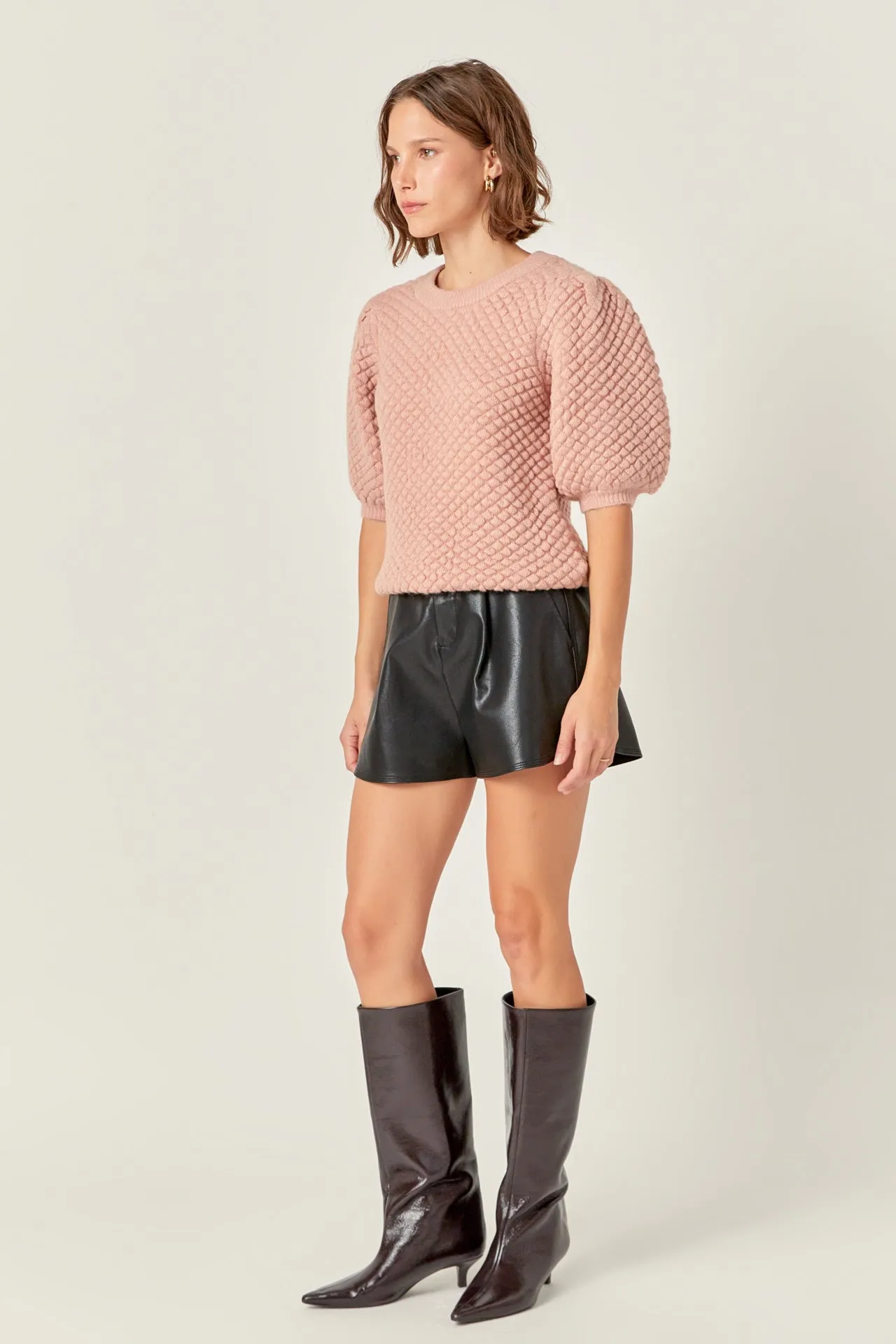 Textured Puff Sweater