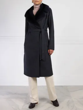 The Aubrey Wool Blend Coat with Mink Fur Collar