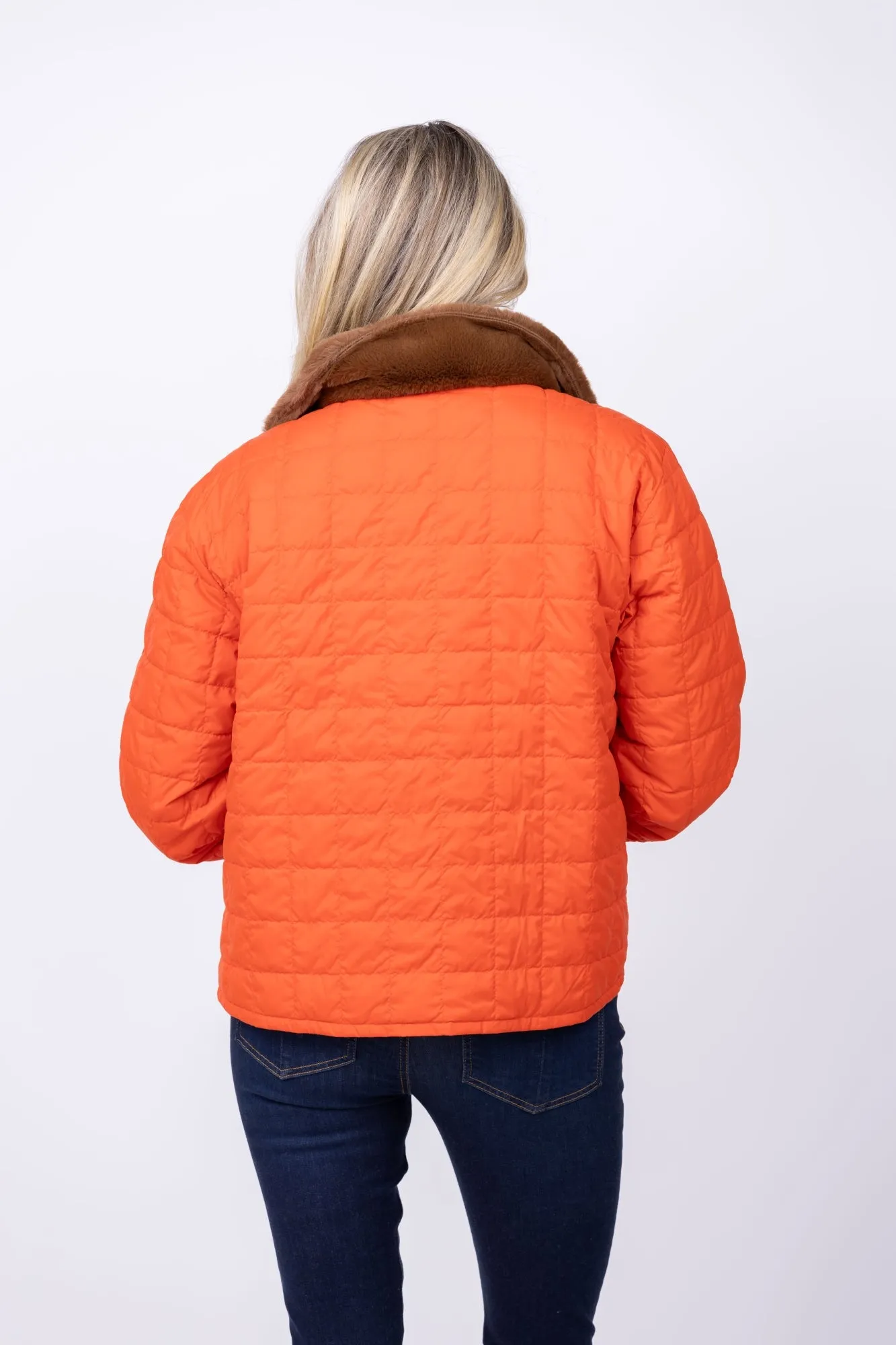 The Great. The Reversible Down Logger Puffer In Poppy & Amber