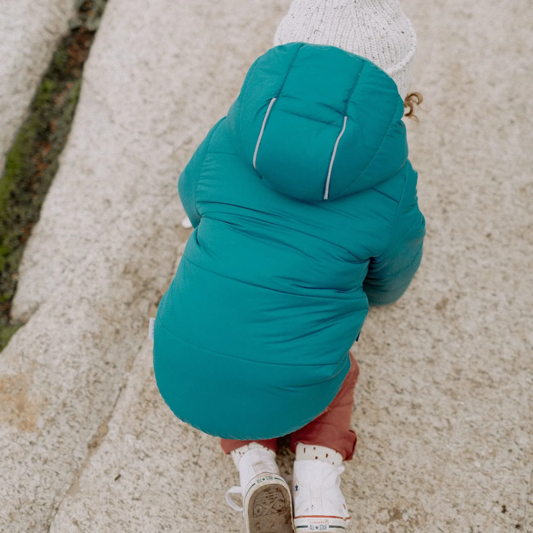 The Quilted Puffer Jacket - Teal - BABY