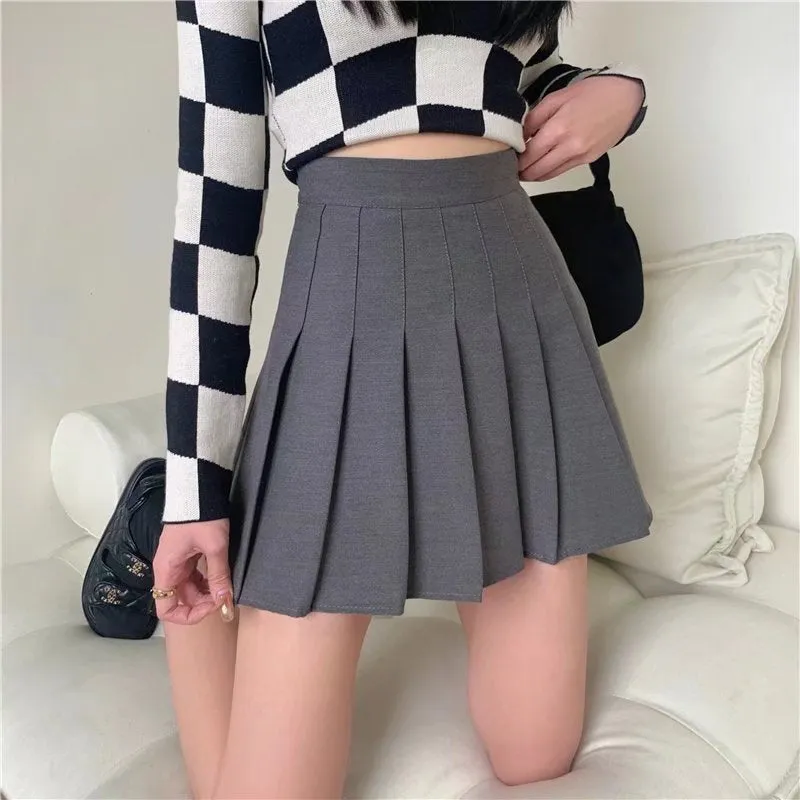 Toleet dream clothes New 2024 Pleated Skirt Summer Women's Gray High Waist Spring Suit