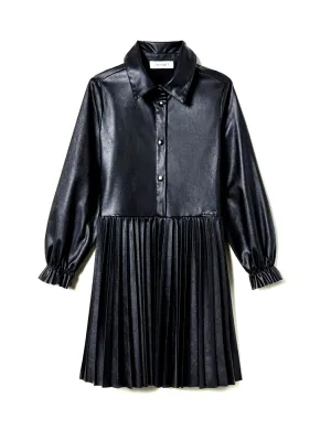 TWINSET Girl's Leather-like dress with pleats-222GJ2031